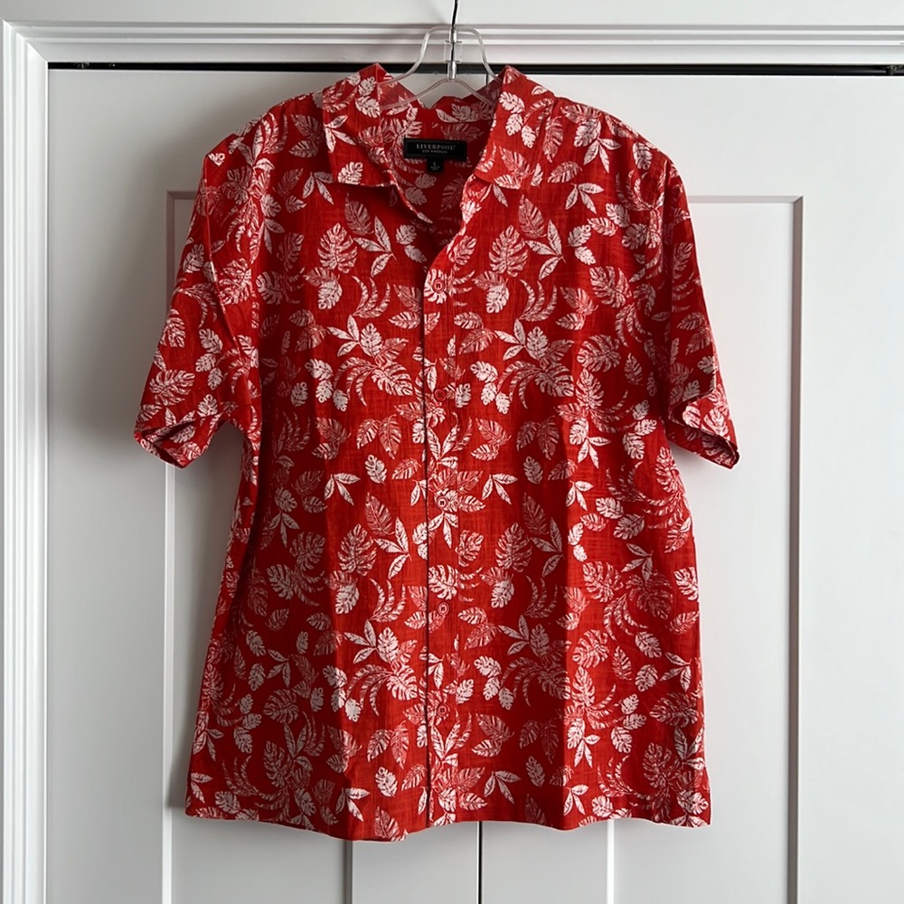 Liverpool Palm Print Button Down Shirt